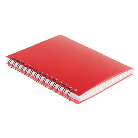 Записная книжка А6, 80 листов в клетку на гребне Calligrata, пластиковая обложка, блок 80 г/м2, красная от Сима-ленд
