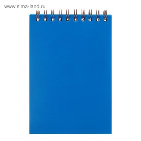 Блокнот А6, 80 листов в клетку на гребне Calligrata, пластиковая обложка, синий
