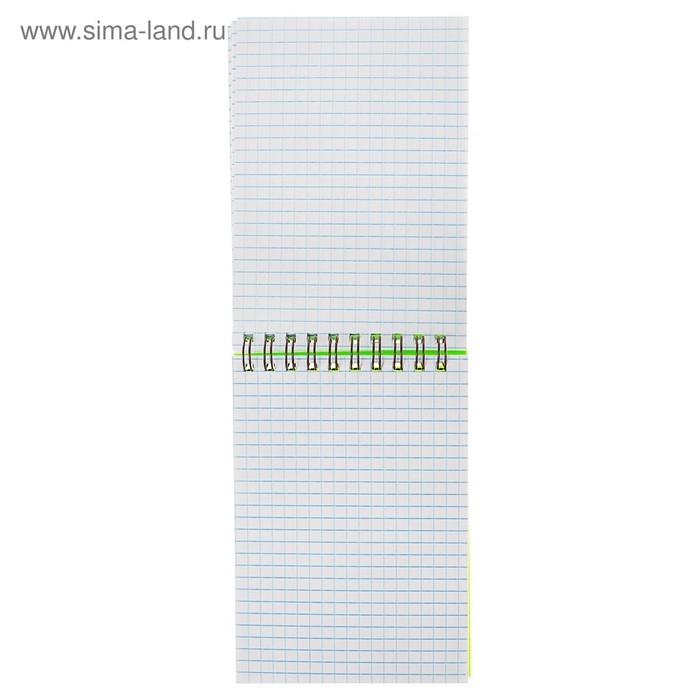 Блокнот А6, 80 листов на гребне «Зелёный неон», пластиковая обложка