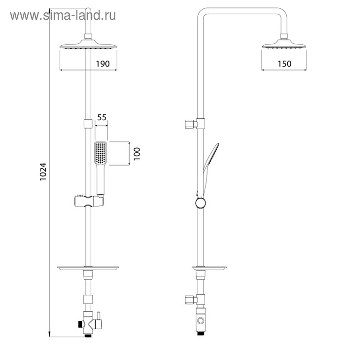

Душевой гарнитур Lemark LM8804С, с фиксированной высотой штанги, цвет хром