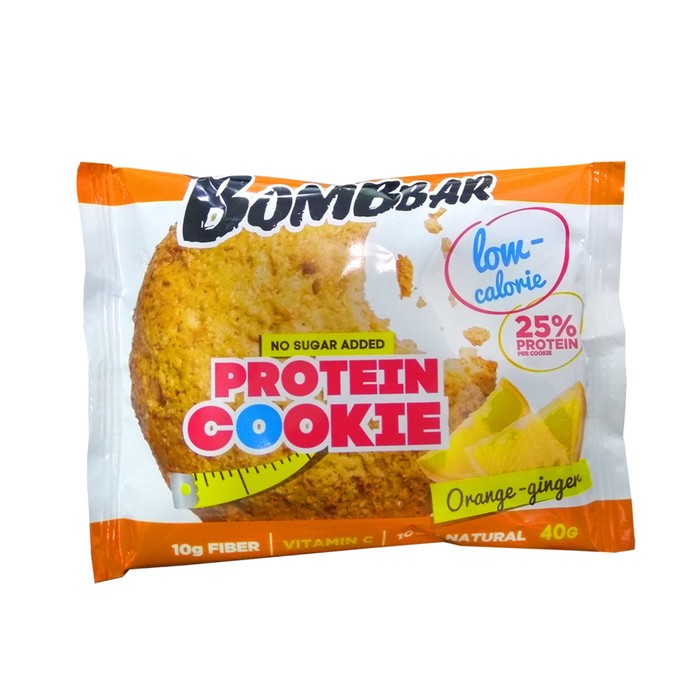 Протеиновое печенье Bombbar, апельсин-имбирь, спортивное питание, 40 г