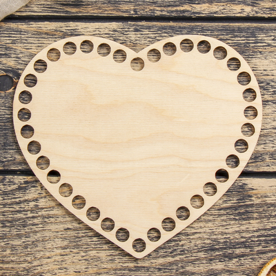 Заготовка для вязания "Сердце" фанера 3мм 17 см