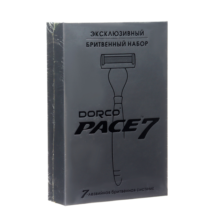 Бритвенный станок Dorco Расе7, 5 кассет в подарочной упаковке с серебряным тиснением