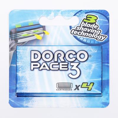 Сменные кассеты Dorco Pace 3, 3 лезвия, 4 шт