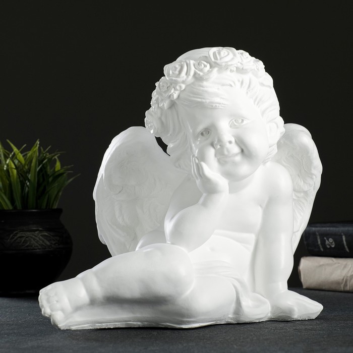 Фигура Ангел сидя средний 30х21х25см, белый