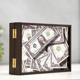 

Ключница "Доллары" Декобокс 19х14 см Венге МИКС