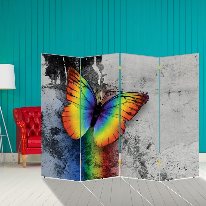 Ширма "Бабочка. декор 2", двухсторонняя, 200 × 160 см