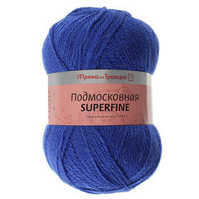 

Пряжа " Подмосковная SUPERFINE" 50% шерсть, 50% акрил 460м/100гр (0170 василек)