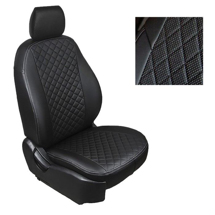 

Авточехлы из экокожи ромб для Ford Focus 2 кроме Sport 40/60 2005-2011, набор