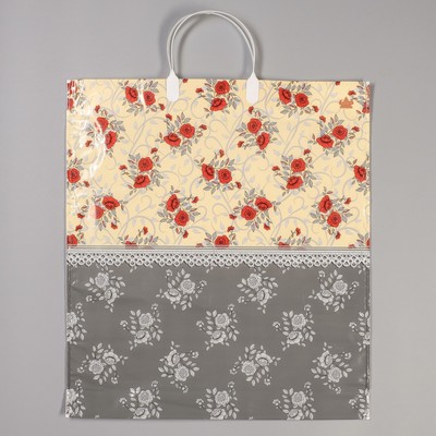 Пакет "Кружевная тесьма", полиэтиленовый с пластиковой ручкой, 44 х 40 см, 100 мкм