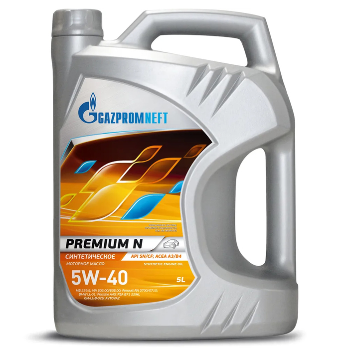 Масло моторное Gazpromneft Premium N 5W-40, 5 л моторное масло синтетическое gazpromneft premium n 5w 40 1 л