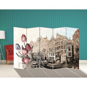 Ширма "Тюльпаны. Декор 1" 250 × 160 см от Сима-ленд