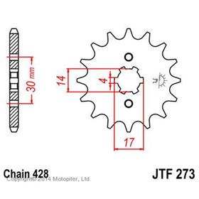 

Звезда передняя, ведущая JTF273, стальная