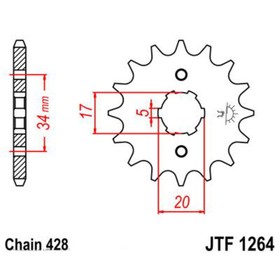 

Звезда передняя, ведущая JTF1264, стальная