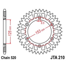 

Звезда задняя, ведомая JTA210 алюминиевая