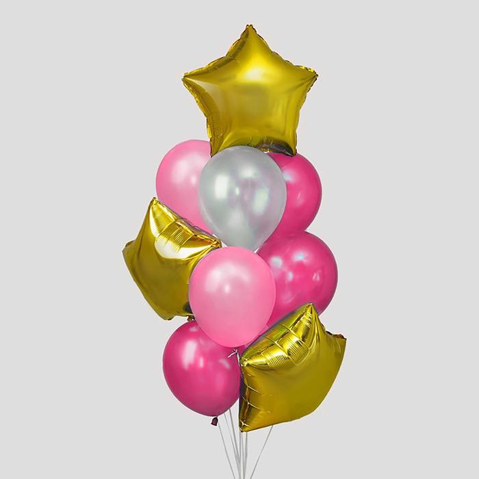 фото Букет из шаров «розовая мечта», латекс макарун, фольга, набор 12 шт. страна карнавалия