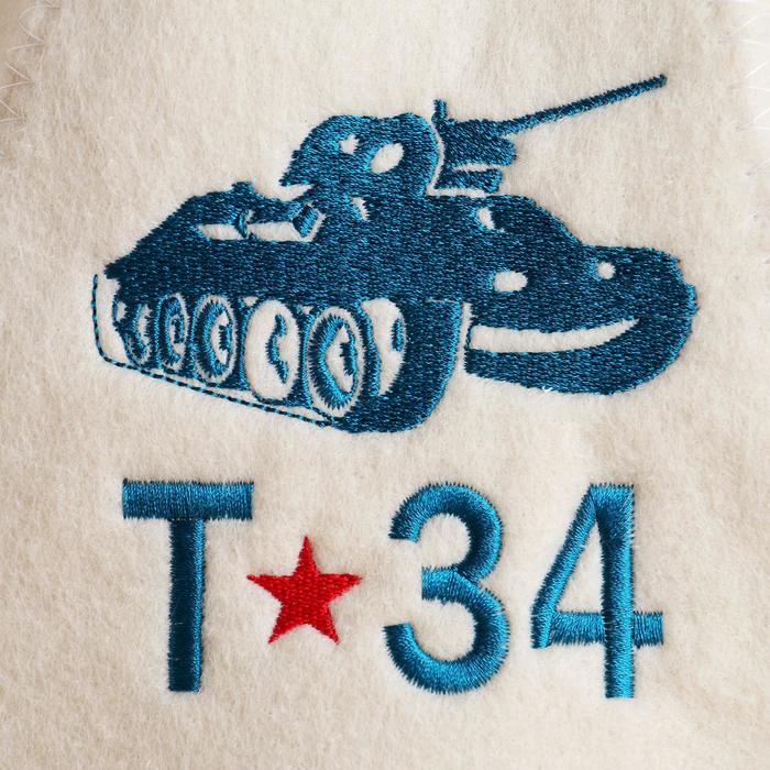 фото Шапка для бани "т-34", войлок, белая добропаровъ