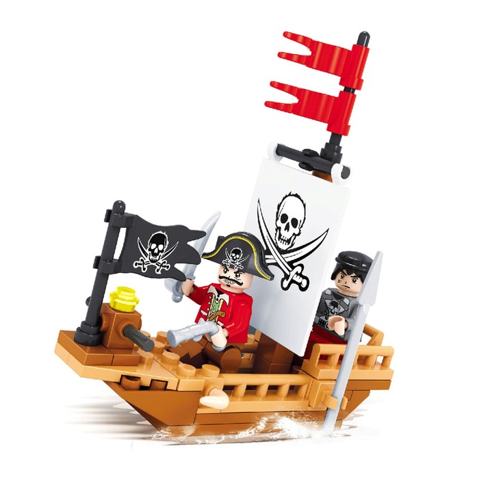 Конструктор «Пиратская лодка», 62, 66 деталей, МИКС, в пакете