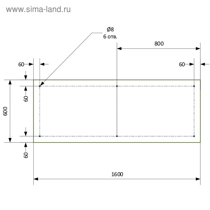 

Кухонный фартук 1600х600 мм, закалённое стекло 4 мм, 6 отверстий под крепёж, цвет НП0041