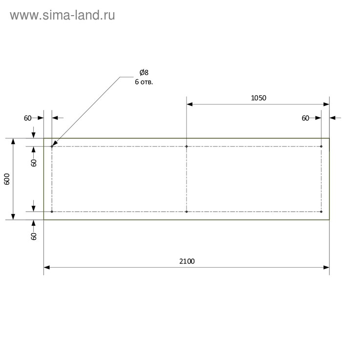 

Кухонный фартук 2100х600 мм, закалённое стекло 4 мм, 6 отверстий под крепёж, цвет АРТ730