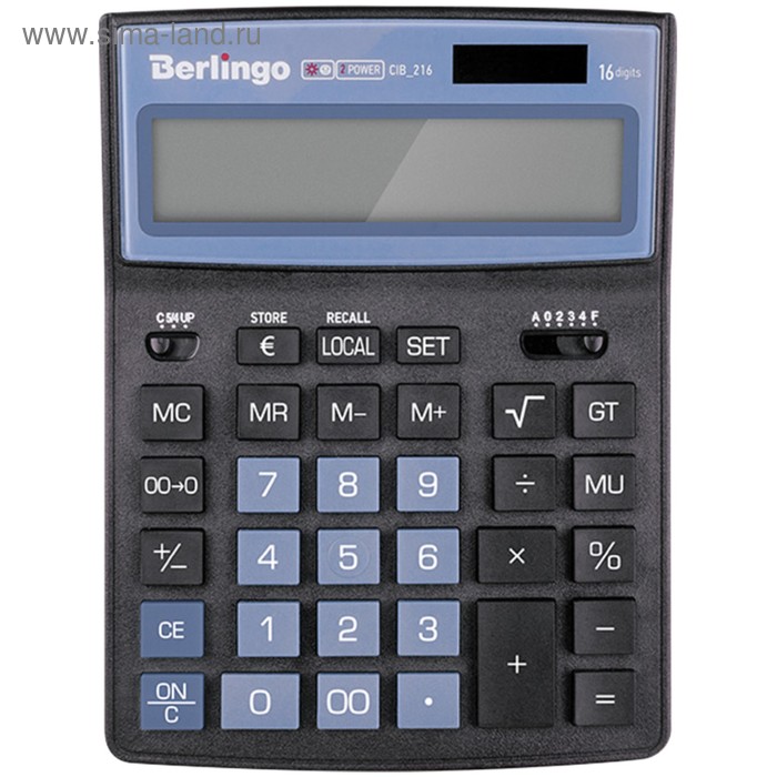 Калькулятор настольный 16-разрядный Berlingo City Style, 205х155х28 мм, двойное питание, чёрный