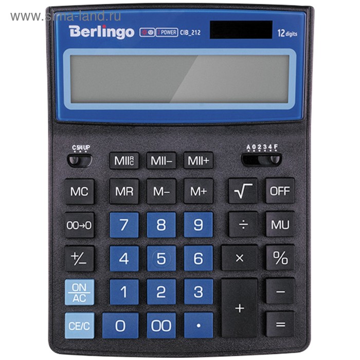 Калькулятор настольный 12-разрядный Berlingo City Style, 205х155х28 мм, двойное питание, чёрный