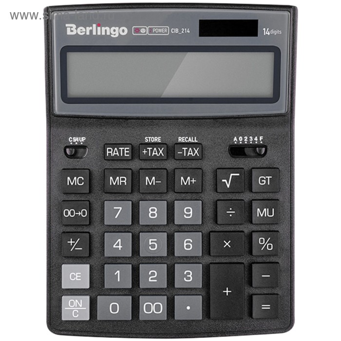 Калькулятор настольный 14-разрядный Berlingo City Style, 205х155х28 мм, двойное питание, чёрный