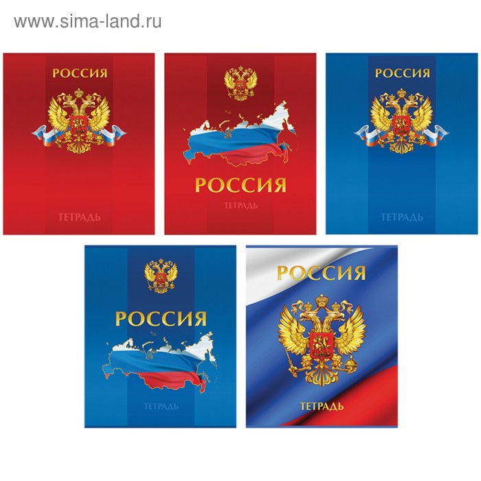 

Тетрадь 48 листов в клетку «Россия», обложка мелованный картон, блок офсет, МИКС