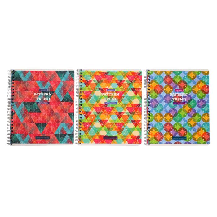 

Тетрадь А5, 96 листов в клетку на гребне "Узоры. Pattern trend"