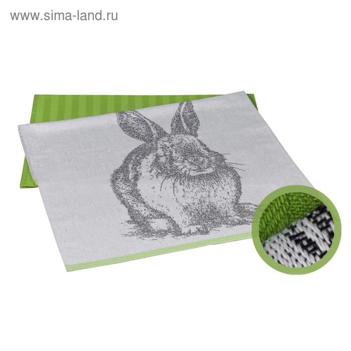 Набор полотенец Rabbit, размер 50 х 70 см - 2 шт, зелёный