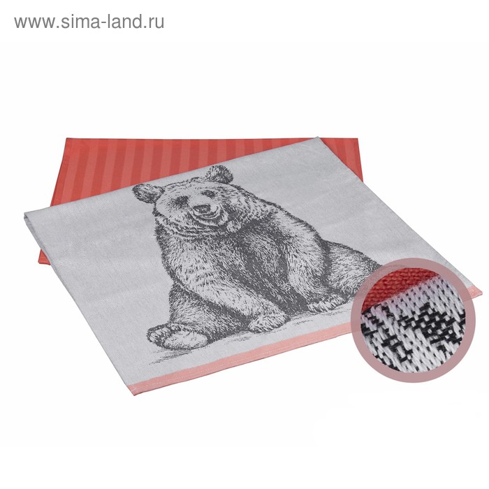 фото Набор полотенец bear, размер 50 х 70 см - 2 шт, персиковый hobby home collection