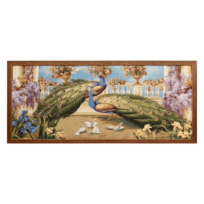 Гобеленовая картина "Павлины и голуби" 75х110 см