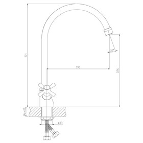 

Смеситель для кухни Decoroom DR46028-White, двухвентильный, с поворотным изливом, белый, хром