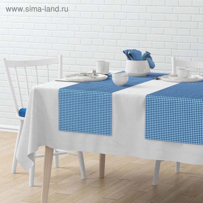 фото Комплект дорожек на стол «марси», размер 40 х 150 см - 4 шт, синий pasionaria
