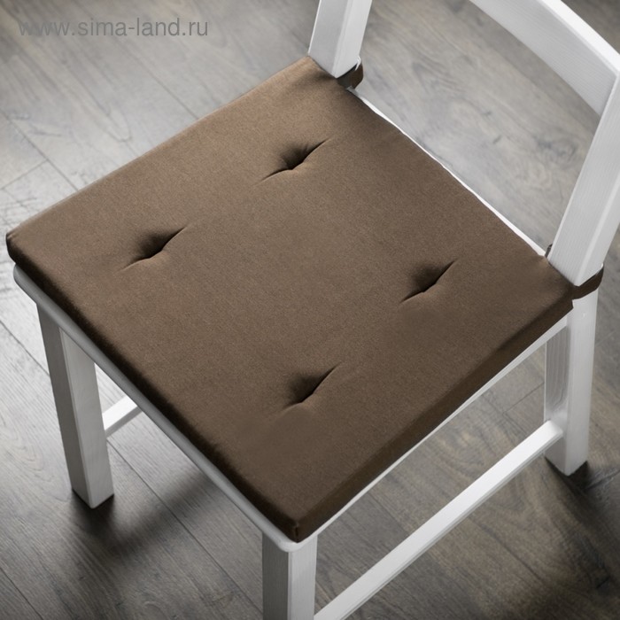 фото Комплект подушек для стула «билли», размер 37 х 42 х 3 см - 2 шт, коричневый pasionaria