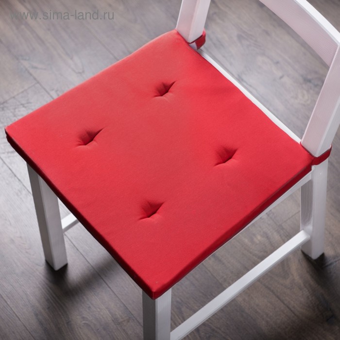 фото Комплект подушек для стула «билли», размер 37 х 42 х 3 см - 2 шт, красный pasionaria