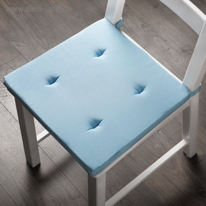 фото Комплект подушек для стула «билли», размер 37 х 42 х 3 см - 2 шт, голубой pasionaria
