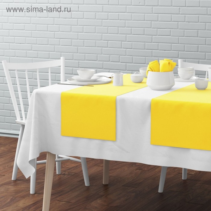 фото Комплект дорожек на стол «билли», размер 40 х 150 см - 4 шт, жёлтый pasionaria