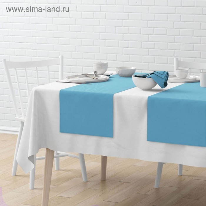 фото Комплект дорожек на стол «билли», размер 40 х 150 см - 4 шт, голубой pasionaria
