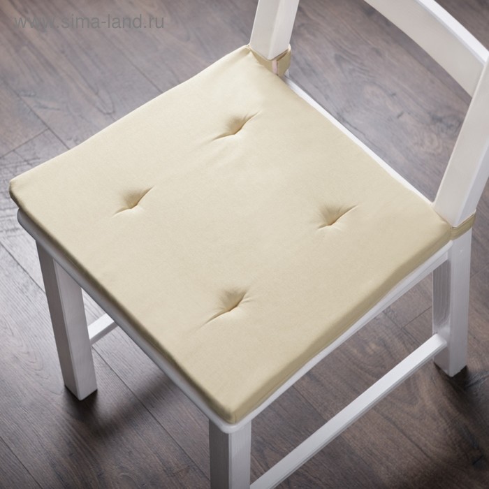 фото Комплект подушек для стула «билли», размер 37 х 42 х 3 см - 2 шт, кремовый pasionaria