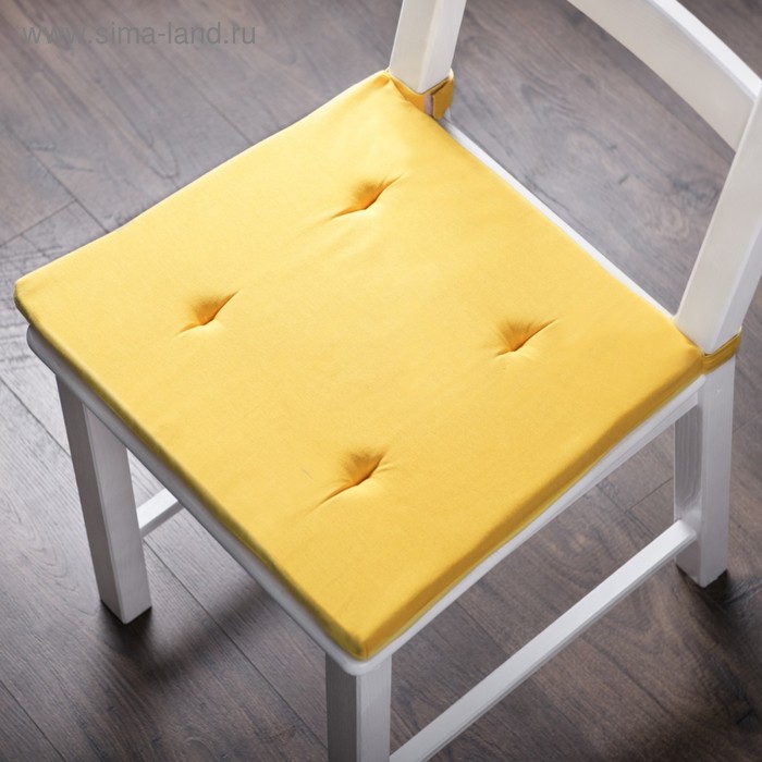 фото Комплект подушек для стула «билли», размер 37 х 42 х 3 см - 2 шт, жёлтый pasionaria