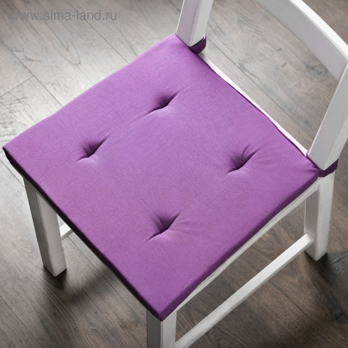 фото Комплект подушек для стула «билли», размер 37 х 42 х 3 см - 2 шт, фиолетовый pasionaria