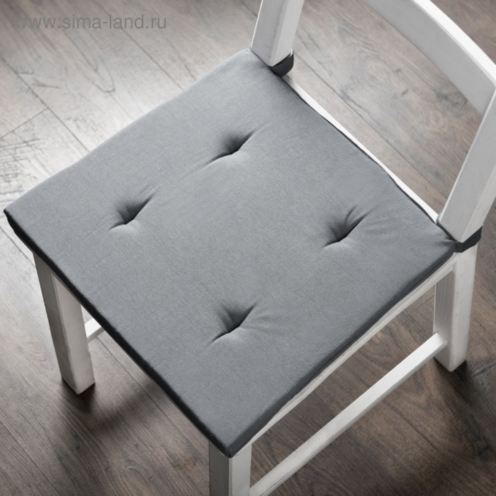 фото Комплект подушек для стула «билли», размер 37 х 42 х 3 см - 2 шт, серый pasionaria