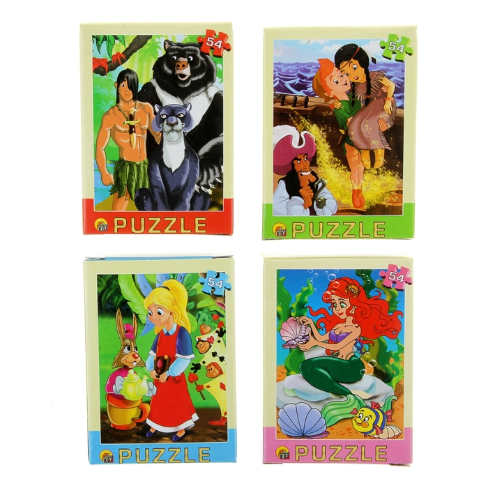 Пазл "Любимые мультфильмы", 54 элемента, МИКС