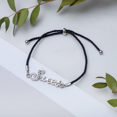 Браслет ассорти "На нити" sweet, цвет чёрный в серебре