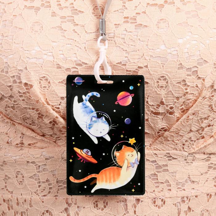 Чехол для бейджа и карточек «Коты в космосе»