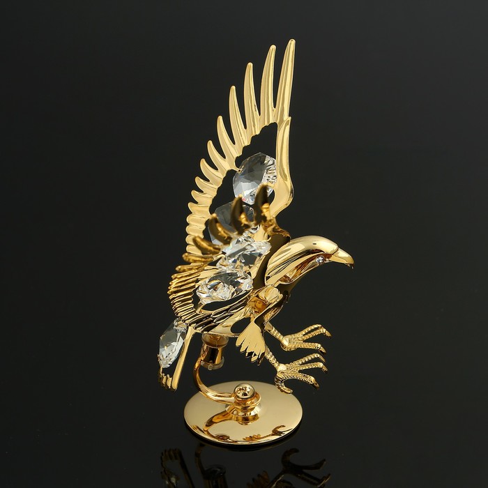 Сувенир «Орёл», на подставке, 10×5×8 см, с кристаллами