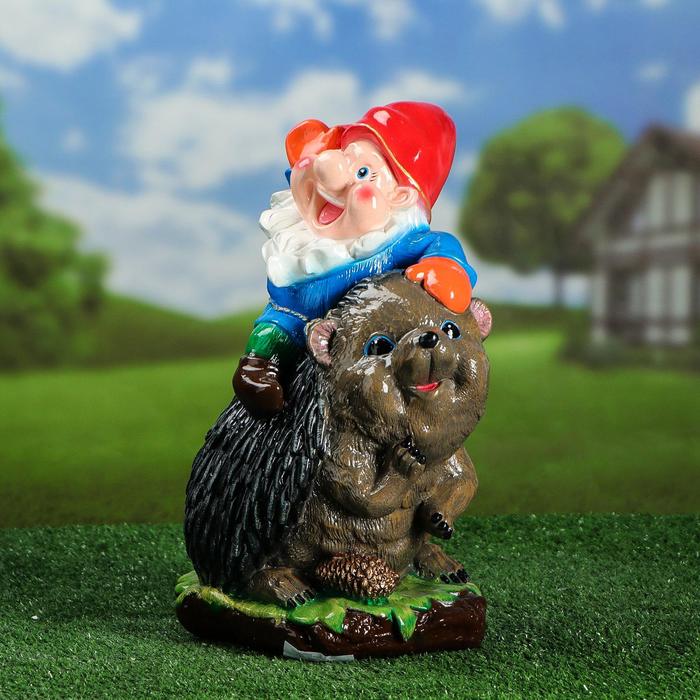 

Садовая фигура "Гном с ёжиком", разноцветная, 38 см