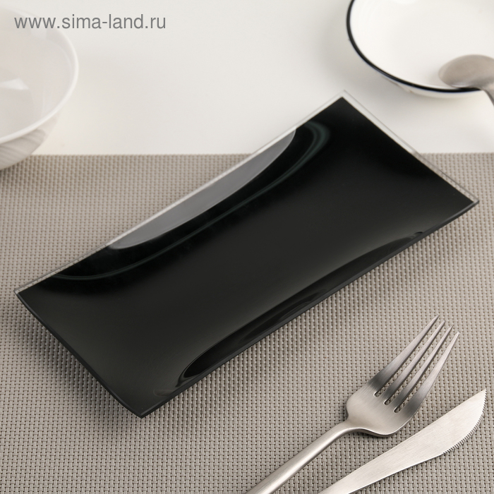 Блюдо «Гладкое», 19×9 см, цвет чёрный