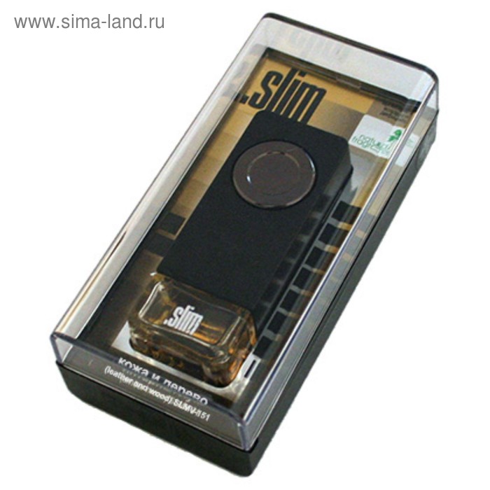 Ароматизатор на дефлектор Slim кожа и дерево, 8 мл, SLMV-151